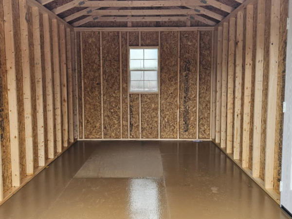 2171: Roll Up door on Utility Shed 10x16 Smoky Blue and Charcoal Roof - no permit required SOLD - Image 2