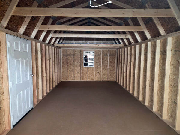 2185: Roll Up door on Lofted Barn 12x20 Steely Grey with White Trim and Black Roof- a permit is easy SOLD - Image 2