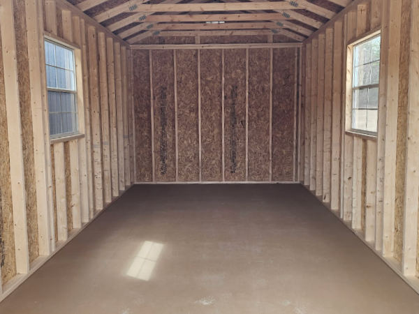 2216 Utility Shed 10x20 Steely Grey with White Trim and Charcoal roof - a permit is easy - Image 2