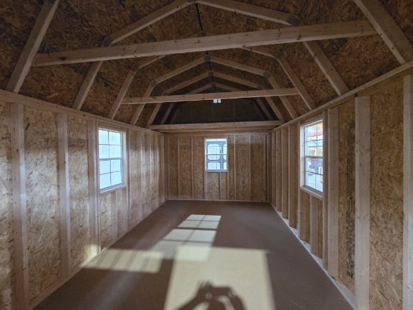 2222 Lofted Barn 10x16 Rosemary Green with White Trim with Burnished Slate Roof - no permit required SOLD - Image 2