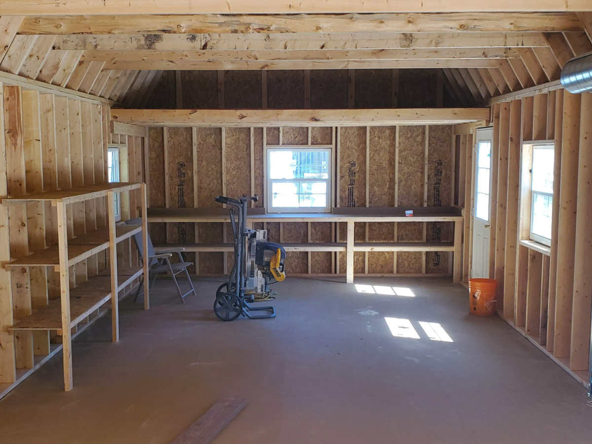 914: Lofted Barn 16x40 8' Walls Custom Colour with Black Trim - Build on Site - Image 4