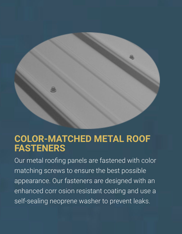 Colour matched metal roof fasteners