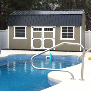 902: Lofted Barn 10x20 Grey Shadow with Barn White Trim - Special Order
