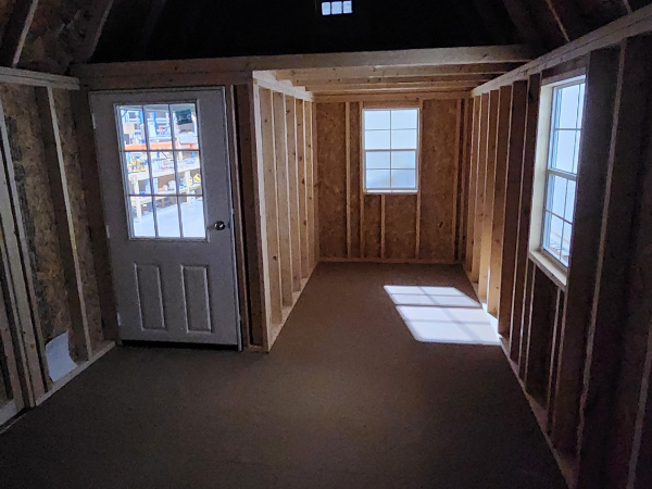 1943 Side Porch on Lofted Barn 10x20 Rosemary Green with White Trim and Brown Roof - a permit is easy - Image 2