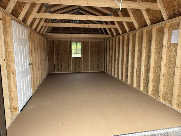 2110: Roll Up door on Lofted Barn 12x20 Dark Clove with Black Trim and Black Roof- a permit is easy SOLD - Image 2