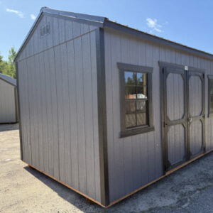 1954 Utility Shed 10x16 Peppercorn with Black Trim and Black roof - no permit required SOLD